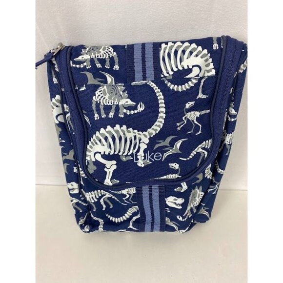 Pottery Barn Kids Navy "Luke" Dinosaur Bone Print Travel Toiletry Bag. - Picture 1 of 4